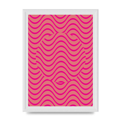 Pink Swirl Printed Poster - A4 framed
