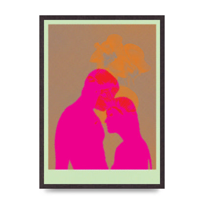 Colourful Kiss Wall Art - A2 framed