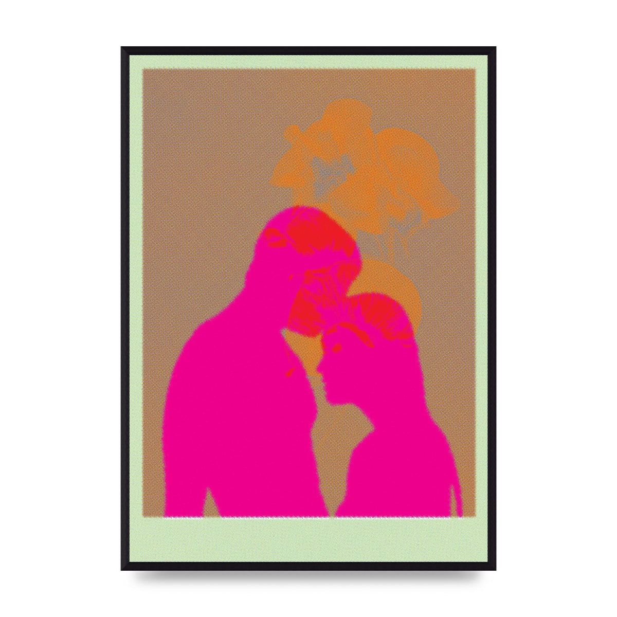 Colourful Kiss Wall Art - A2 framed