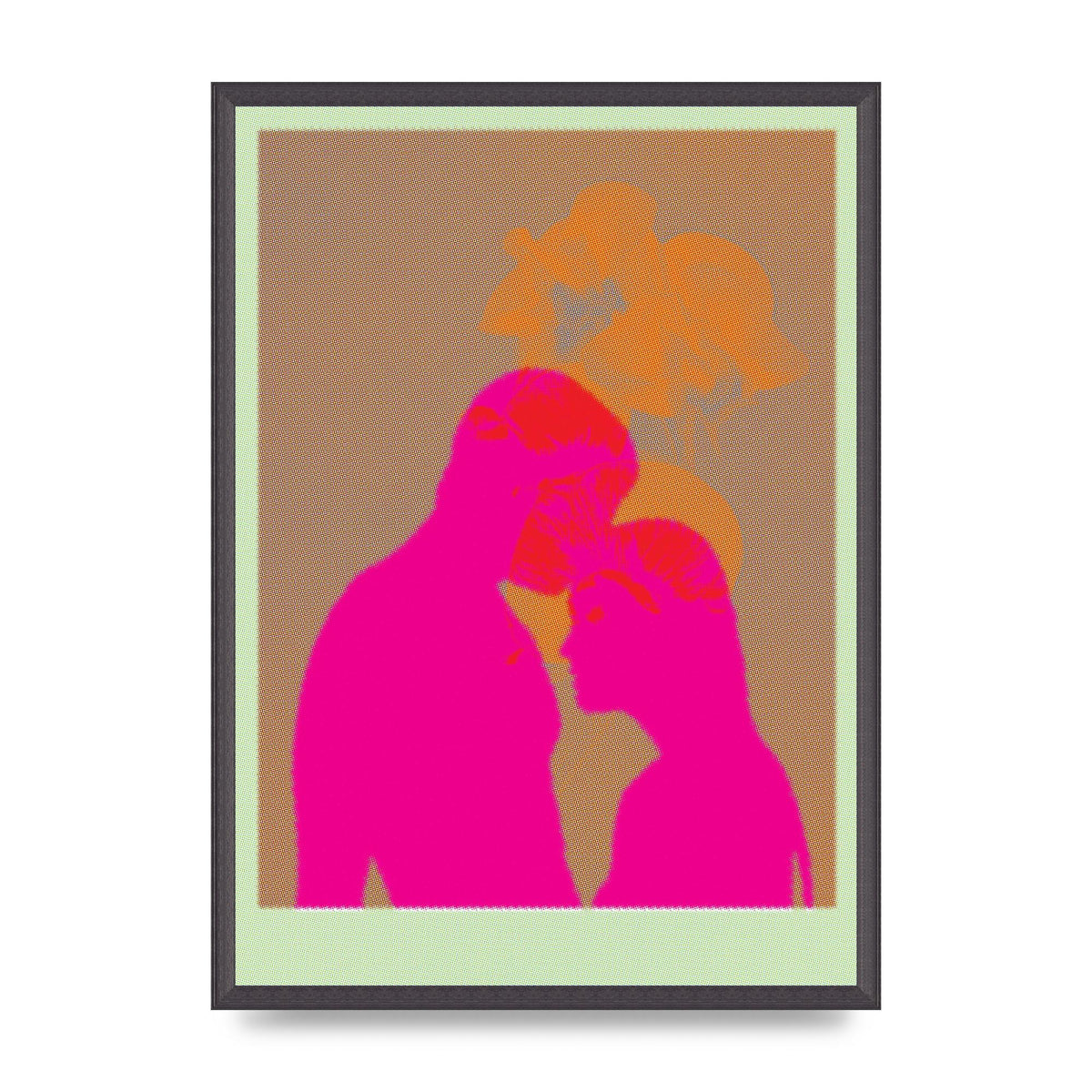 Colourful Kiss Wall Art - A2 framed
