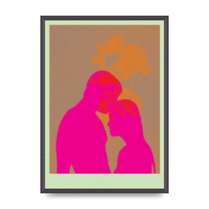 Colourful Kiss Wall Art - A2 framed