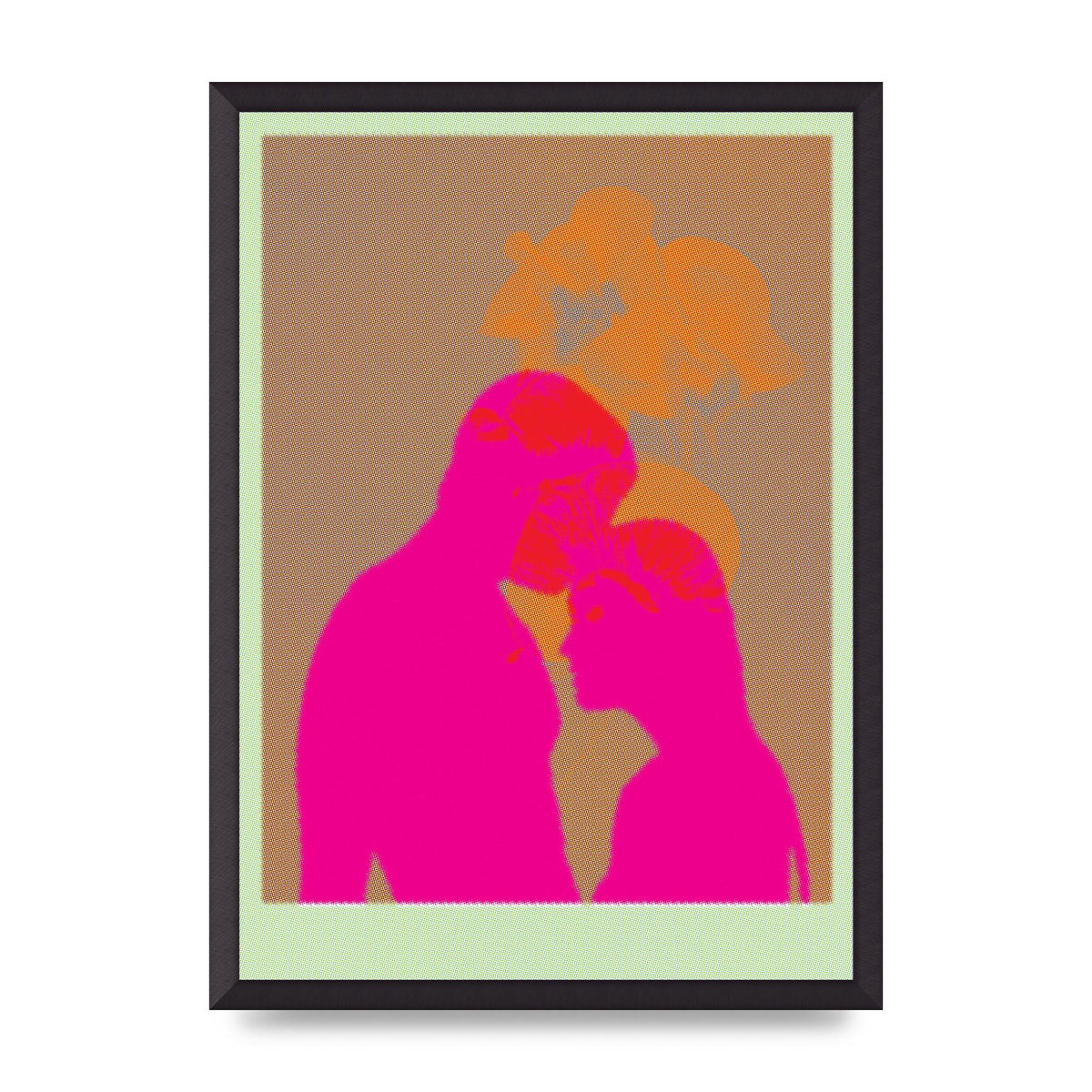 Colourful Kiss Wall Art - A2 framed