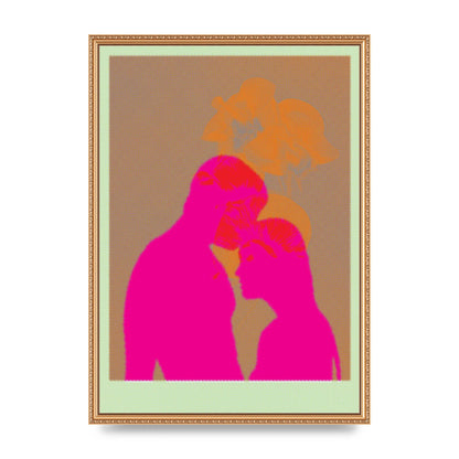 Colourful Kiss Wall Art - A2 framed