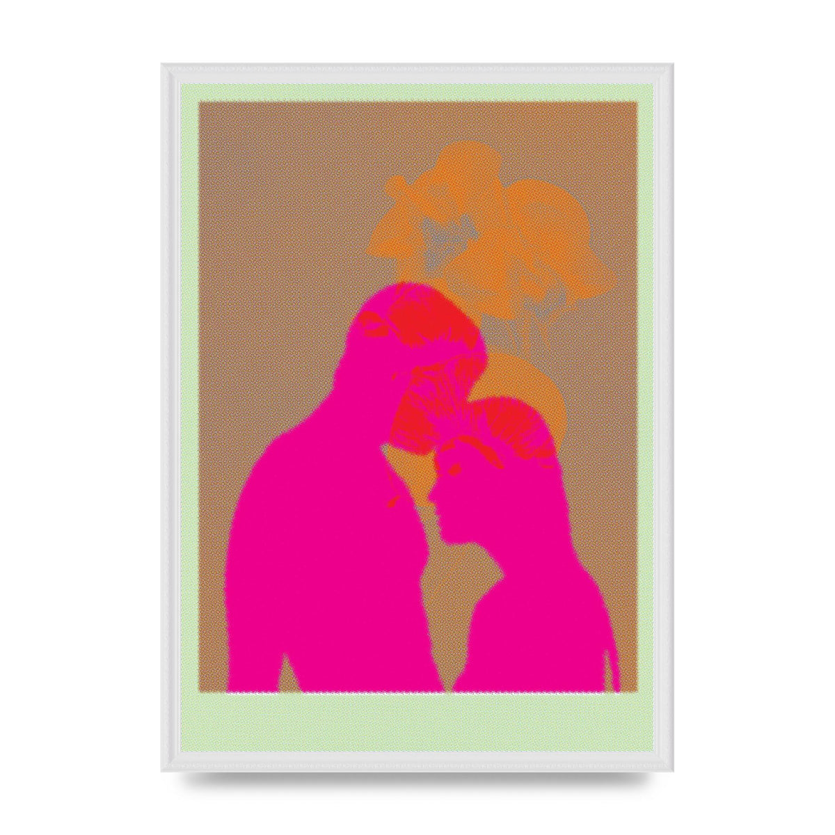 Colourful Kiss Wall Art - A2 framed