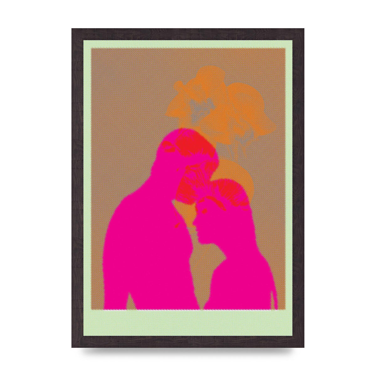 Colourful Kiss Wall Art - A3 framed