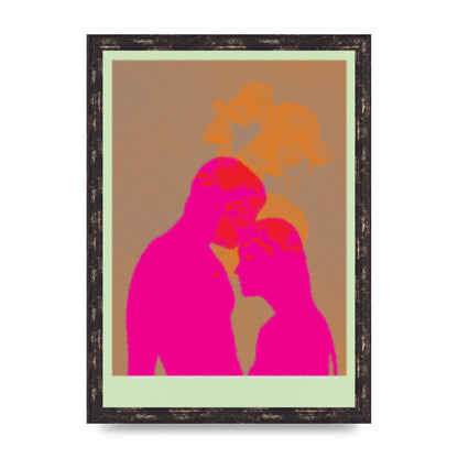 Colourful Kiss Wall Art - A3 framed