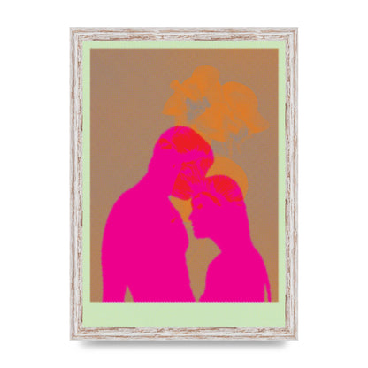 Colourful Kiss Wall Art - A3 framed