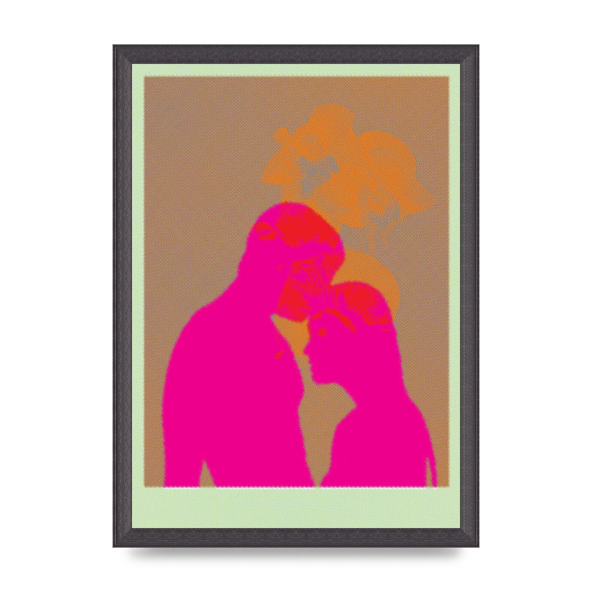 Colourful Kiss Wall Art - A3 framed