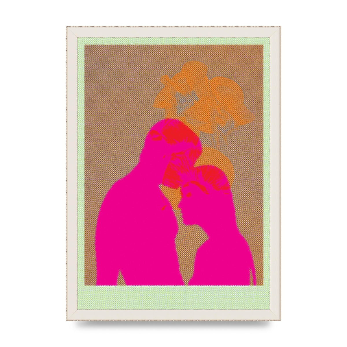 Colourful Kiss Wall Art - A3 framed