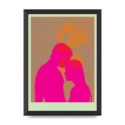 Colourful Kiss Wall Art - A3 framed
