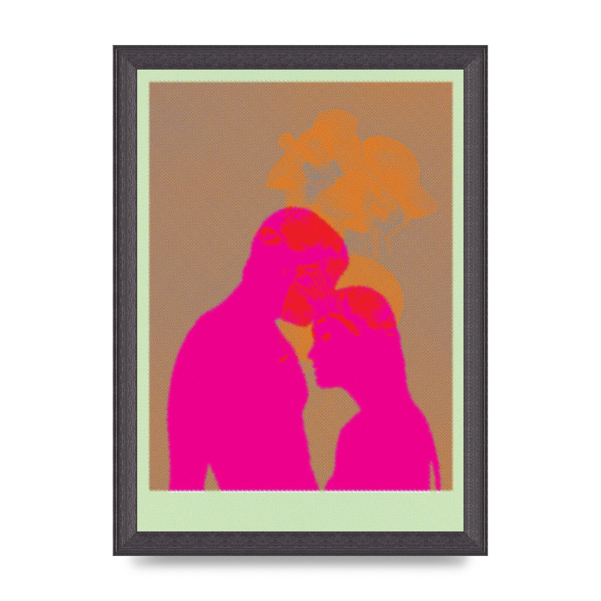 Colourful Kiss Wall Art - A4 framed