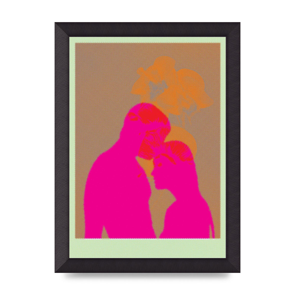 Colourful Kiss Wall Art - A4 framed