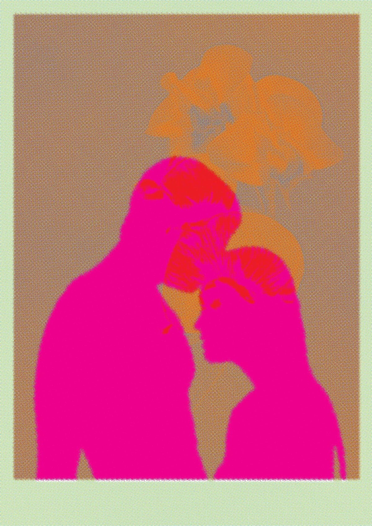 Colourful Kiss Wall Art - detail