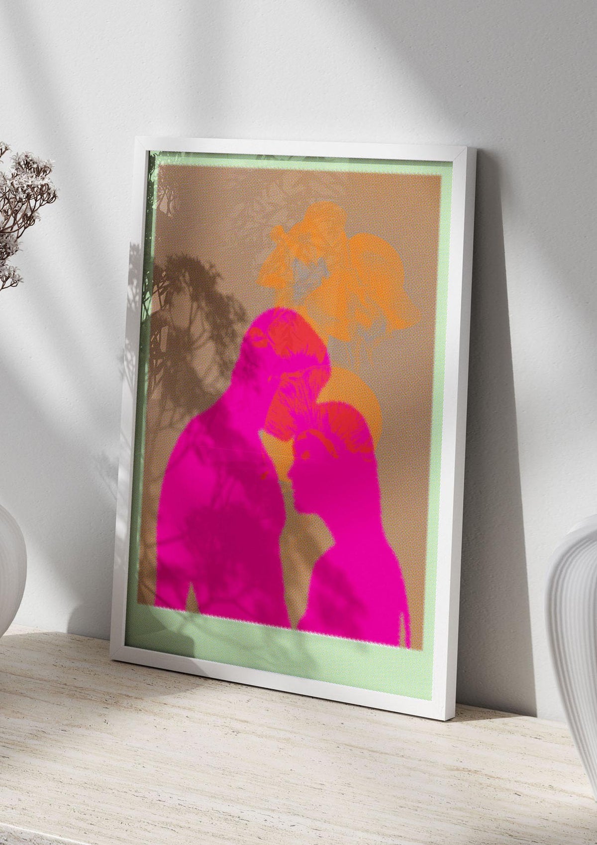 Colourful Kiss Wall Art - living room 2