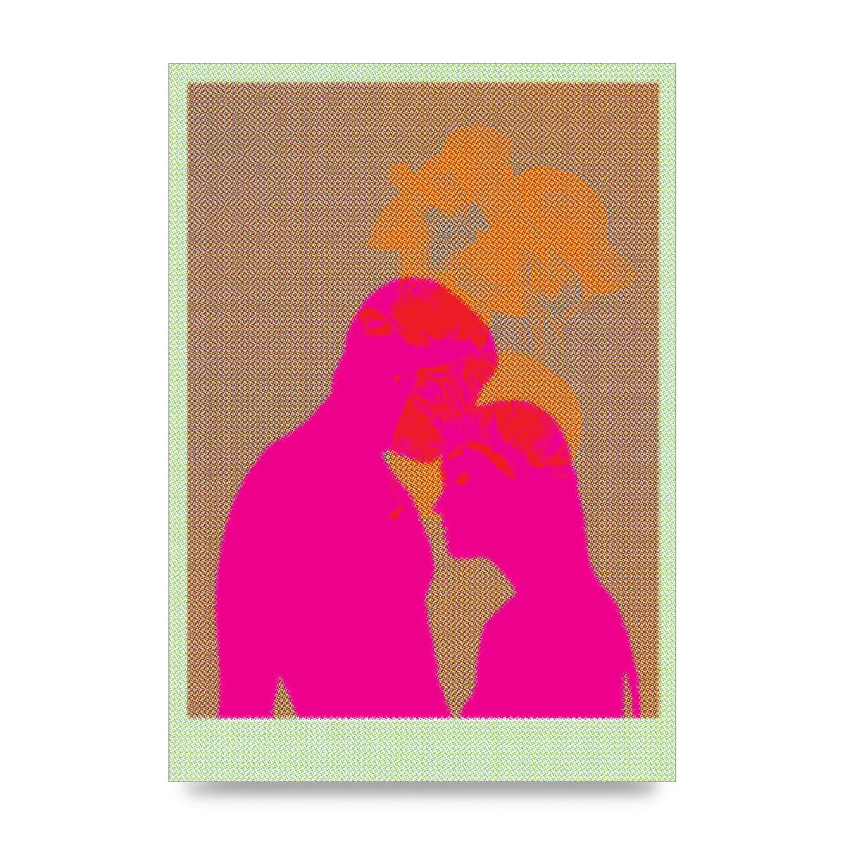 Colourful Kiss Wall Art - unframed print
