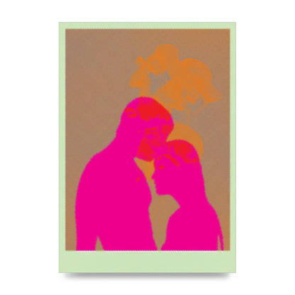Colourful Kiss Wall Art - unframed print