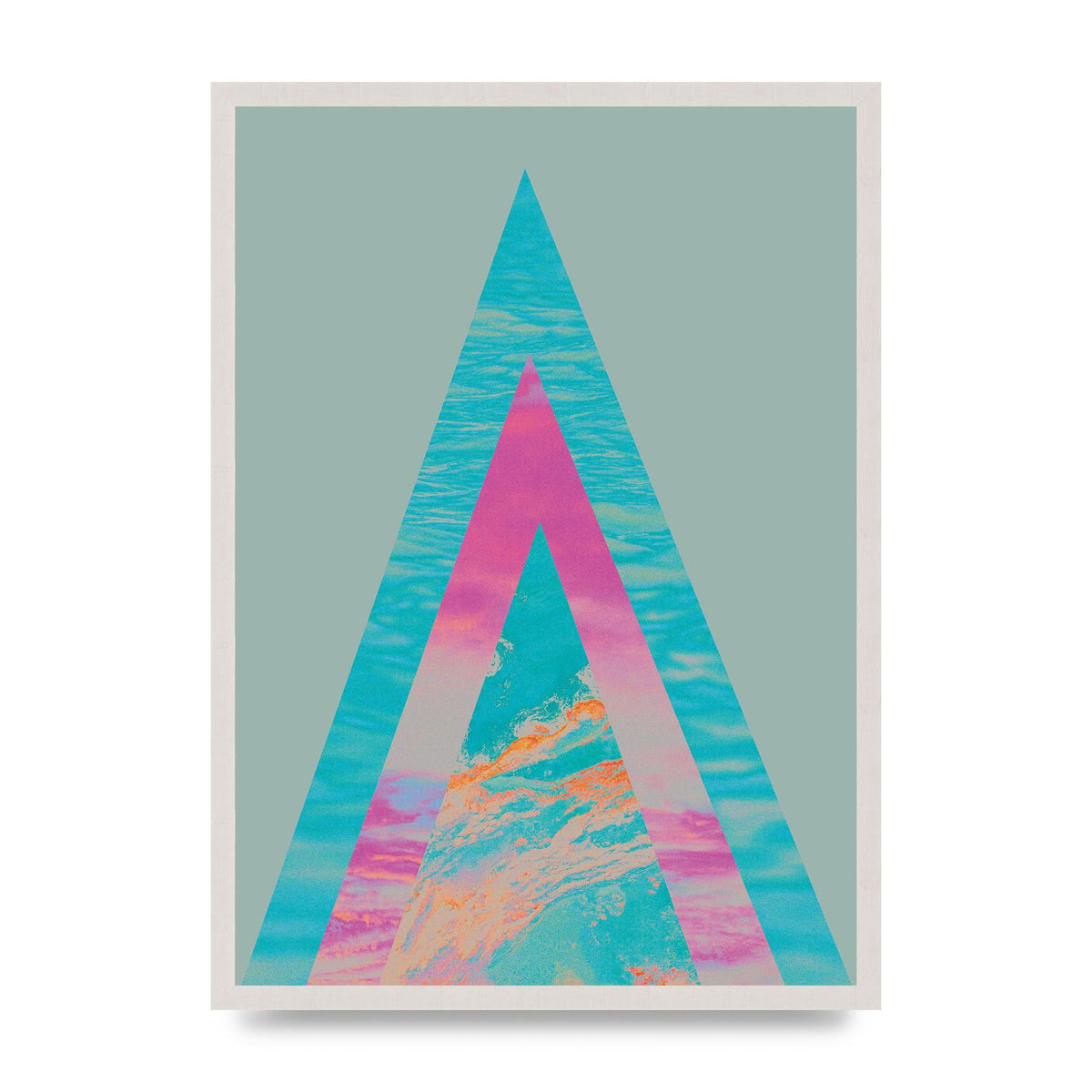 Abstract Colourful Pyramid Art For The Home - A2 framed