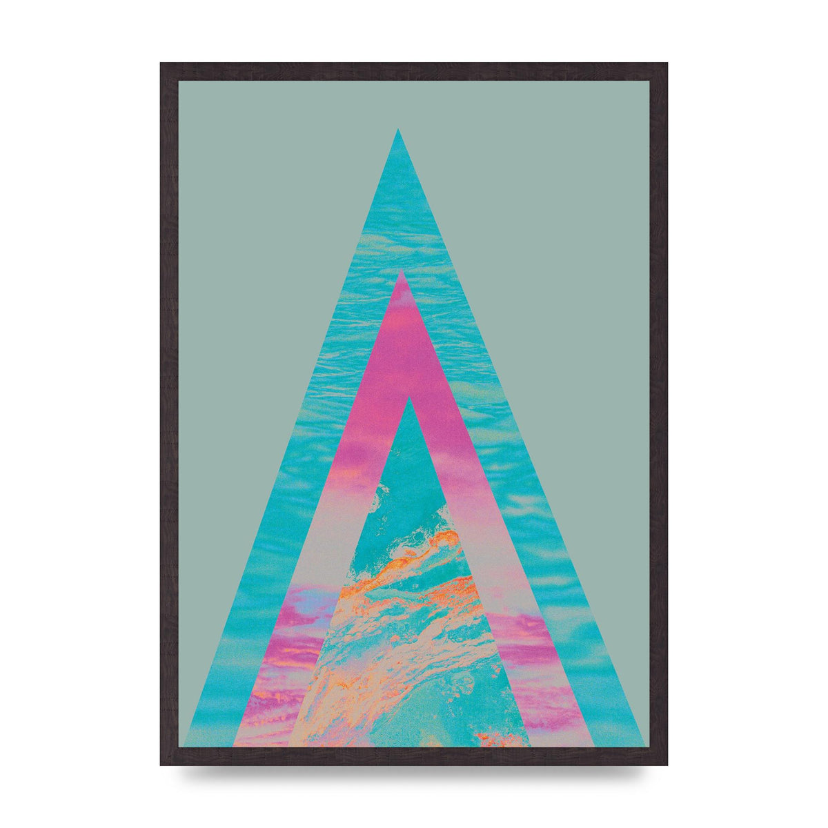 Abstract Colourful Pyramid Art For The Home - A2 framed