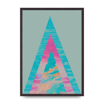 Abstract Colourful Pyramid Art For The Home - A2 framed