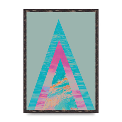 Abstract Colourful Pyramid Art For The Home - A2 framed