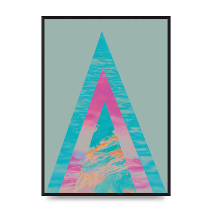 Abstract Colourful Pyramid Art For The Home - A2 framed
