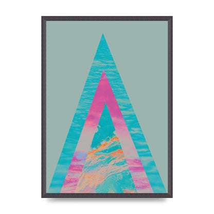 Abstract Colourful Pyramid Art For The Home - A2 framed