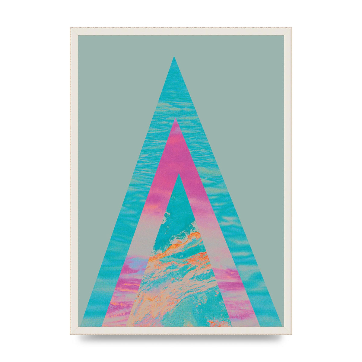 Abstract Colourful Pyramid Art For The Home - A2 framed