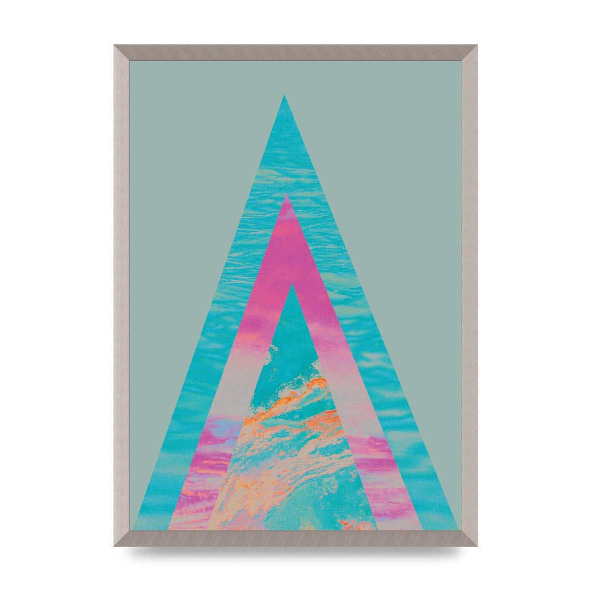 Abstract Colourful Pyramid Art For The Home - A2 framed