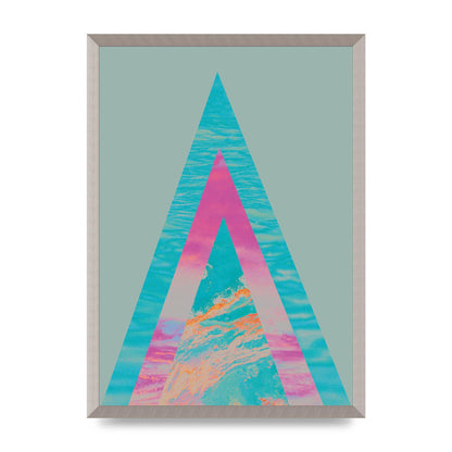 Abstract Colourful Pyramid Art For The Home - A2 framed