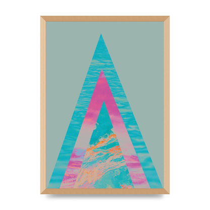 Abstract Colourful Pyramid Art For The Home - A2 framed
