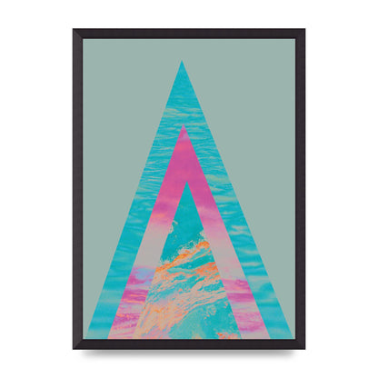 Abstract Colourful Pyramid Art For The Home - A2 framed