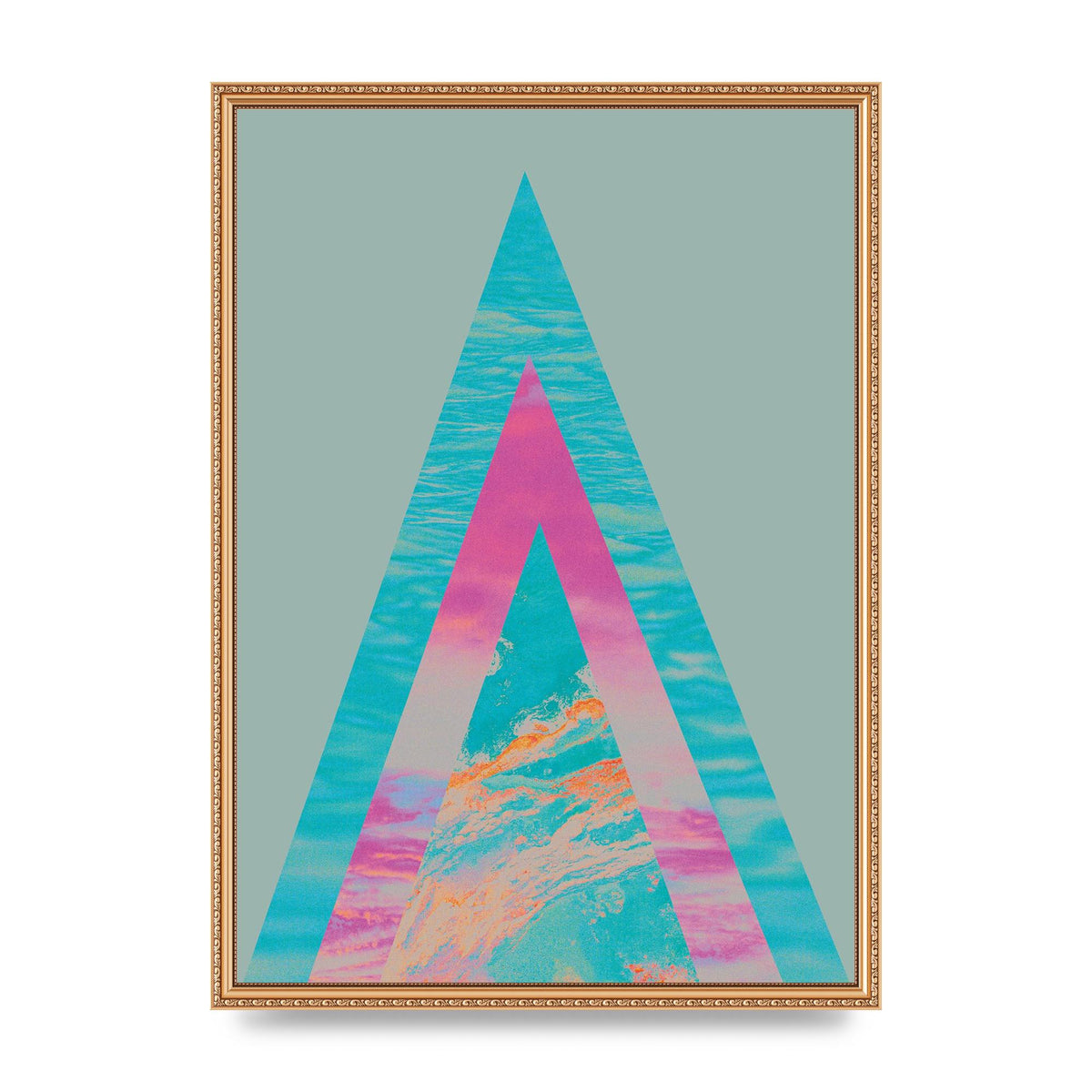 Abstract Colourful Pyramid Art For The Home - A2 framed