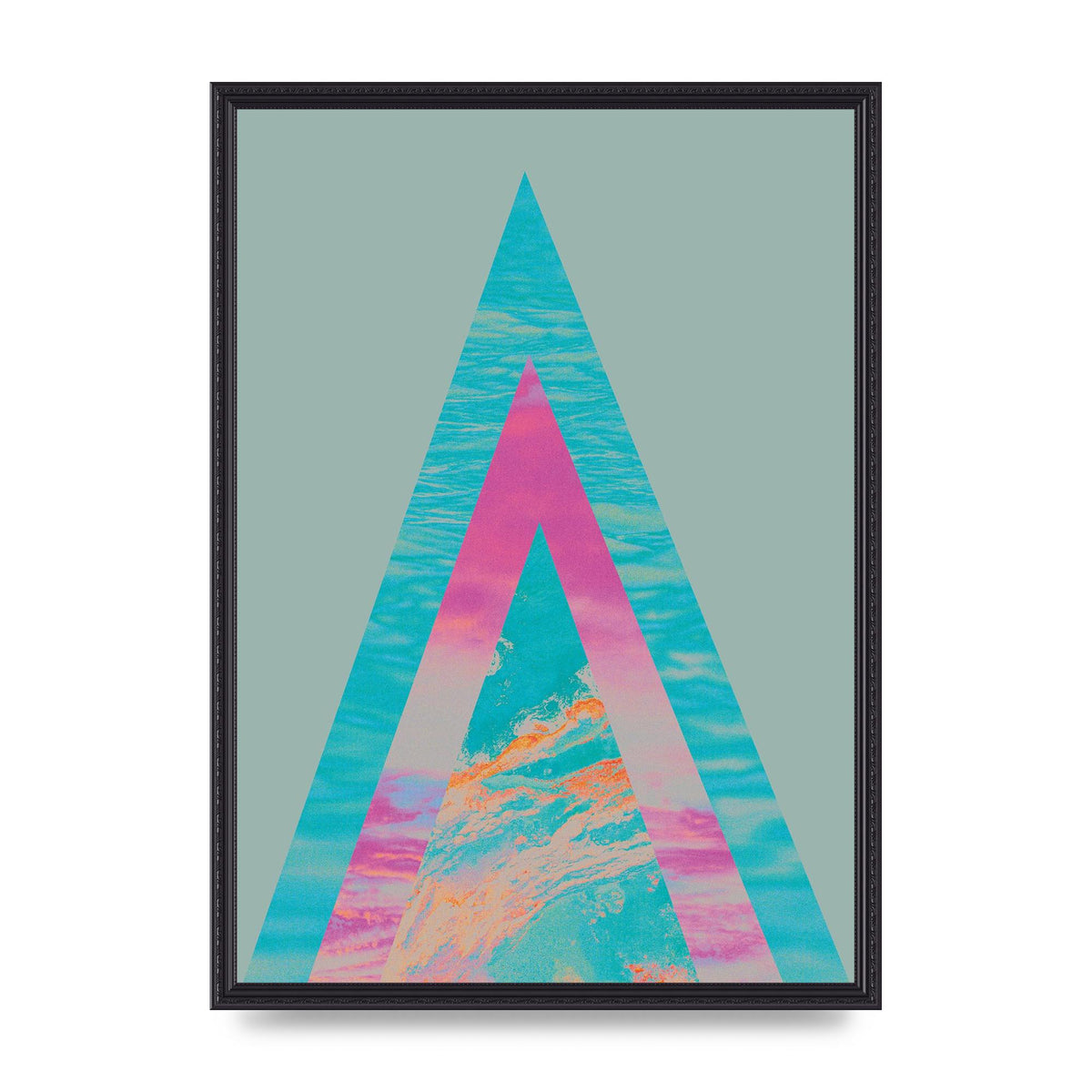 Abstract Colourful Pyramid Art For The Home - A2 framed