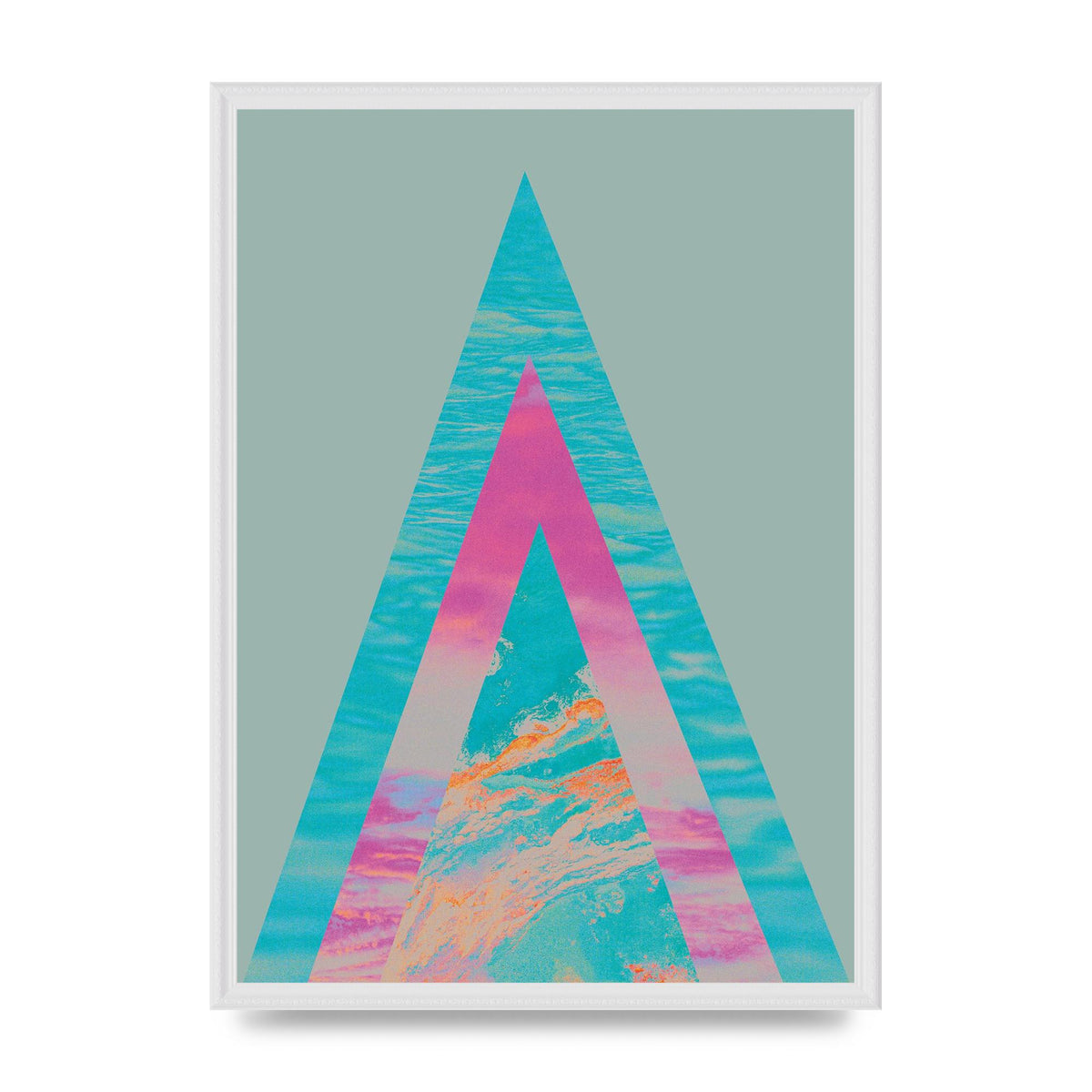 Abstract Colourful Pyramid Art For The Home - A2 framed