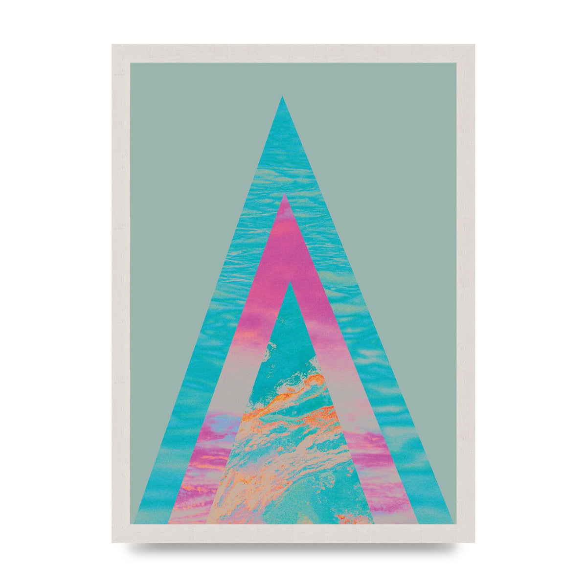 Abstract Colourful Pyramid Art For The Home - A3 framed