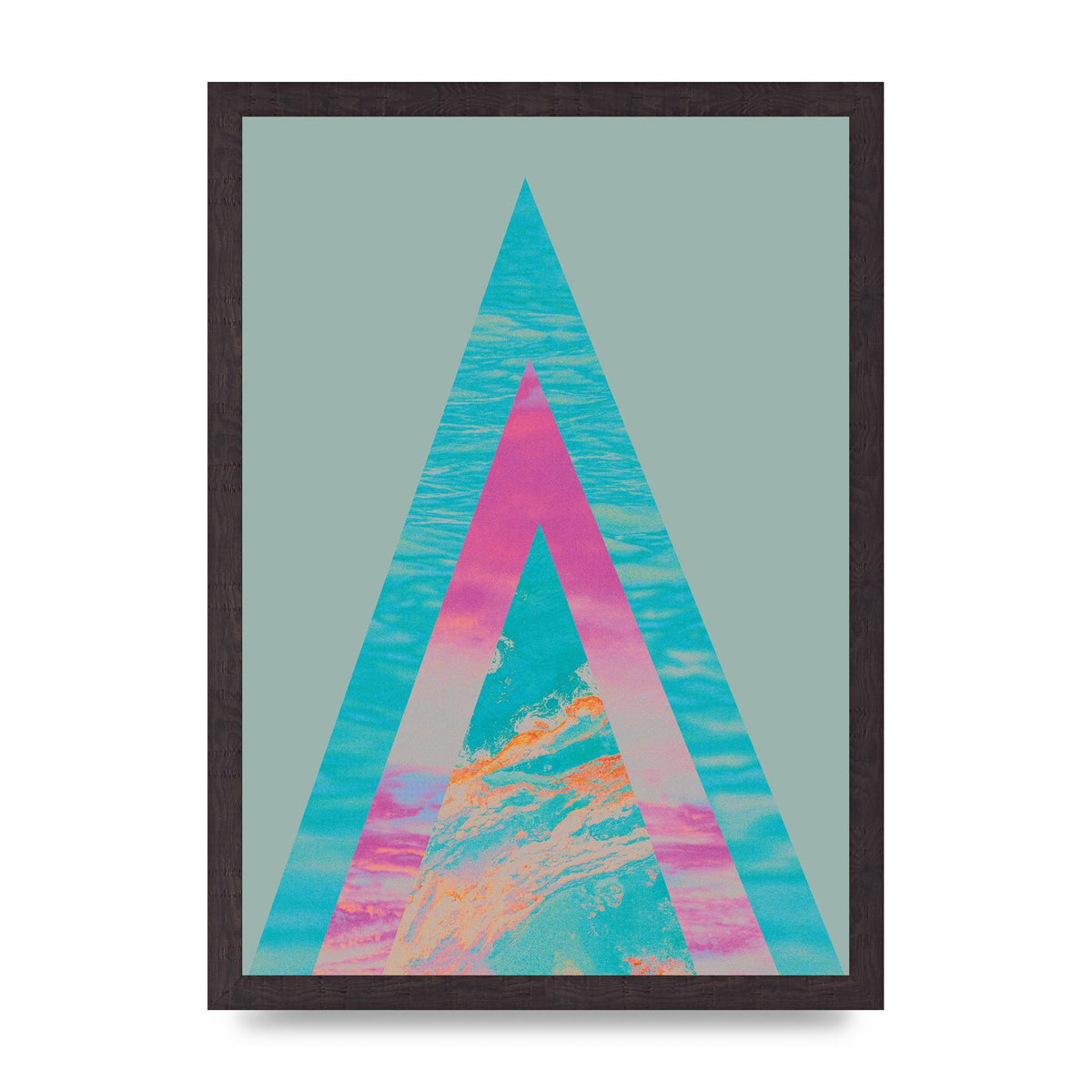Abstract Colourful Pyramid Art For The Home - A3 framed