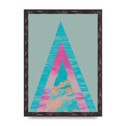 Abstract Colourful Pyramid Art For The Home - A3 framed