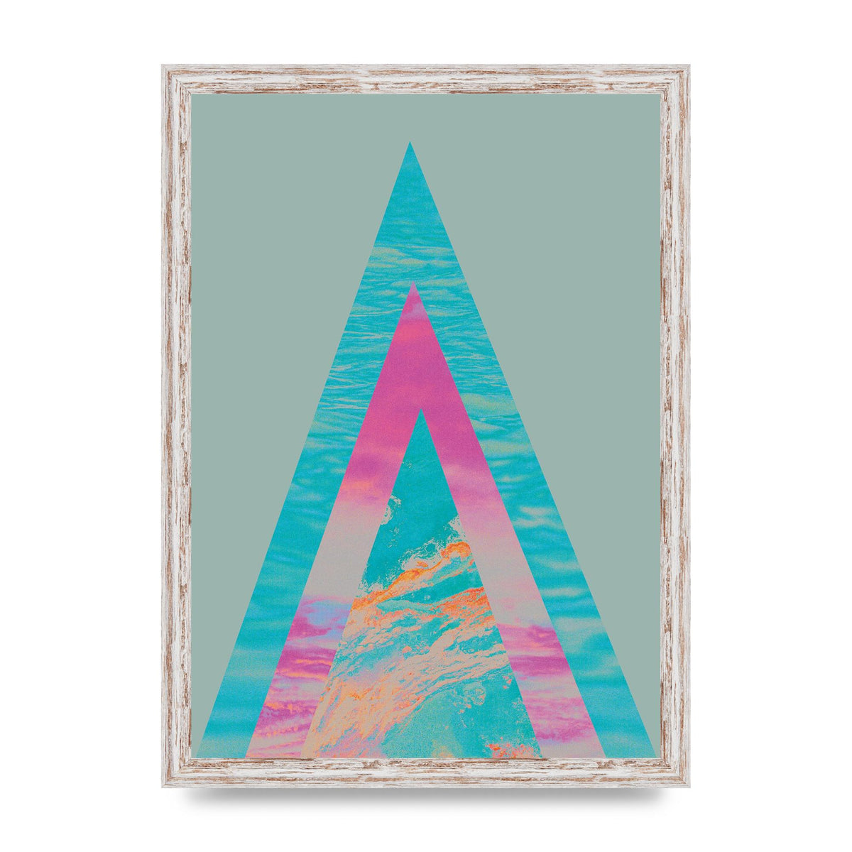 Abstract Colourful Pyramid Art For The Home - A3 framed