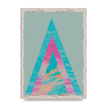 Abstract Colourful Pyramid Art For The Home - A3 framed