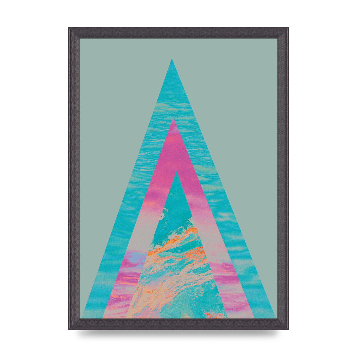 Abstract Colourful Pyramid Art For The Home - A3 framed