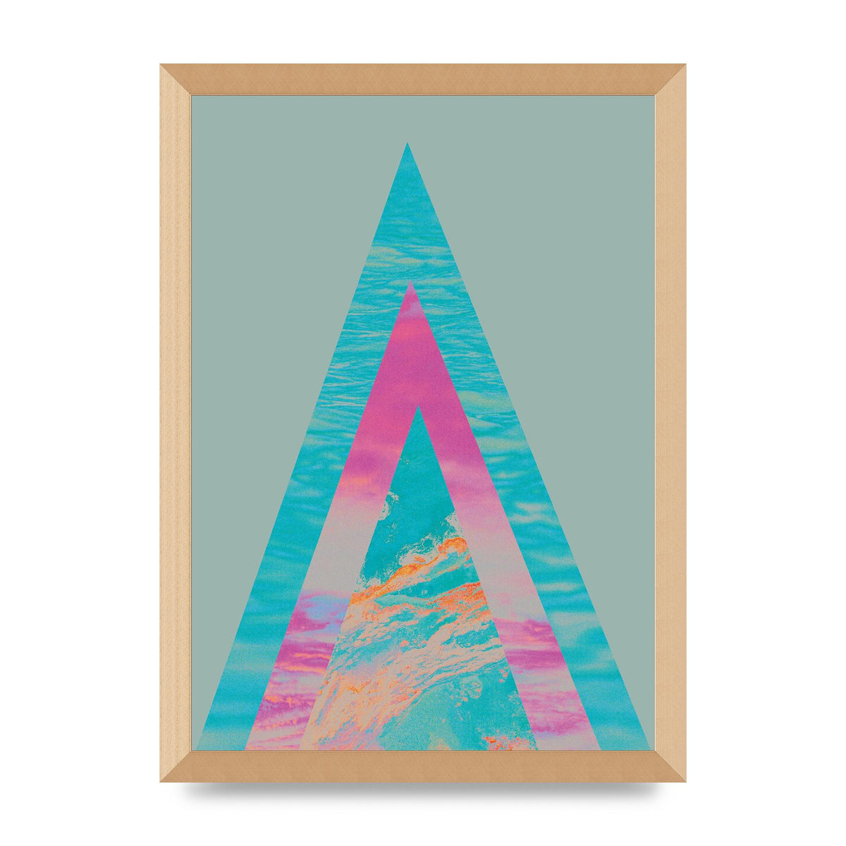 Abstract Colourful Pyramid Art For The Home - A3 framed