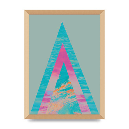 Abstract Colourful Pyramid Art For The Home - A3 framed