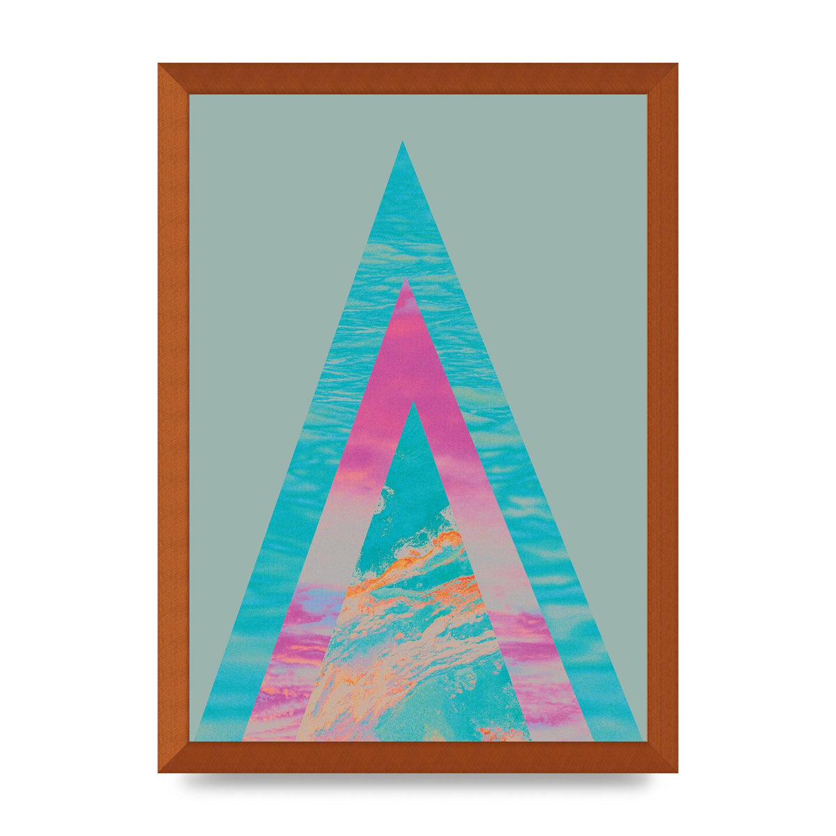 Abstract Colourful Pyramid Art For The Home - A3 framed
