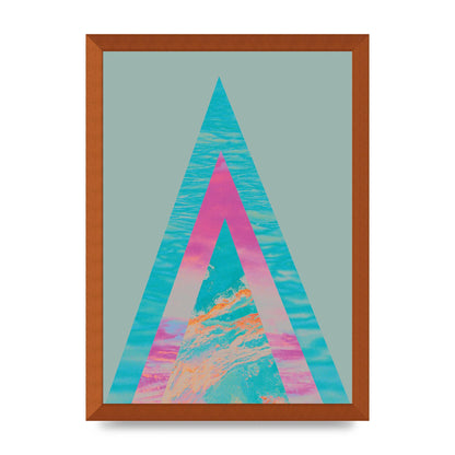 Abstract Colourful Pyramid Art For The Home - A3 framed