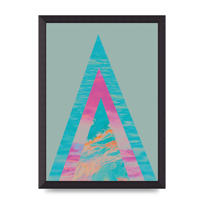 Abstract Colourful Pyramid Art For The Home - A3 framed