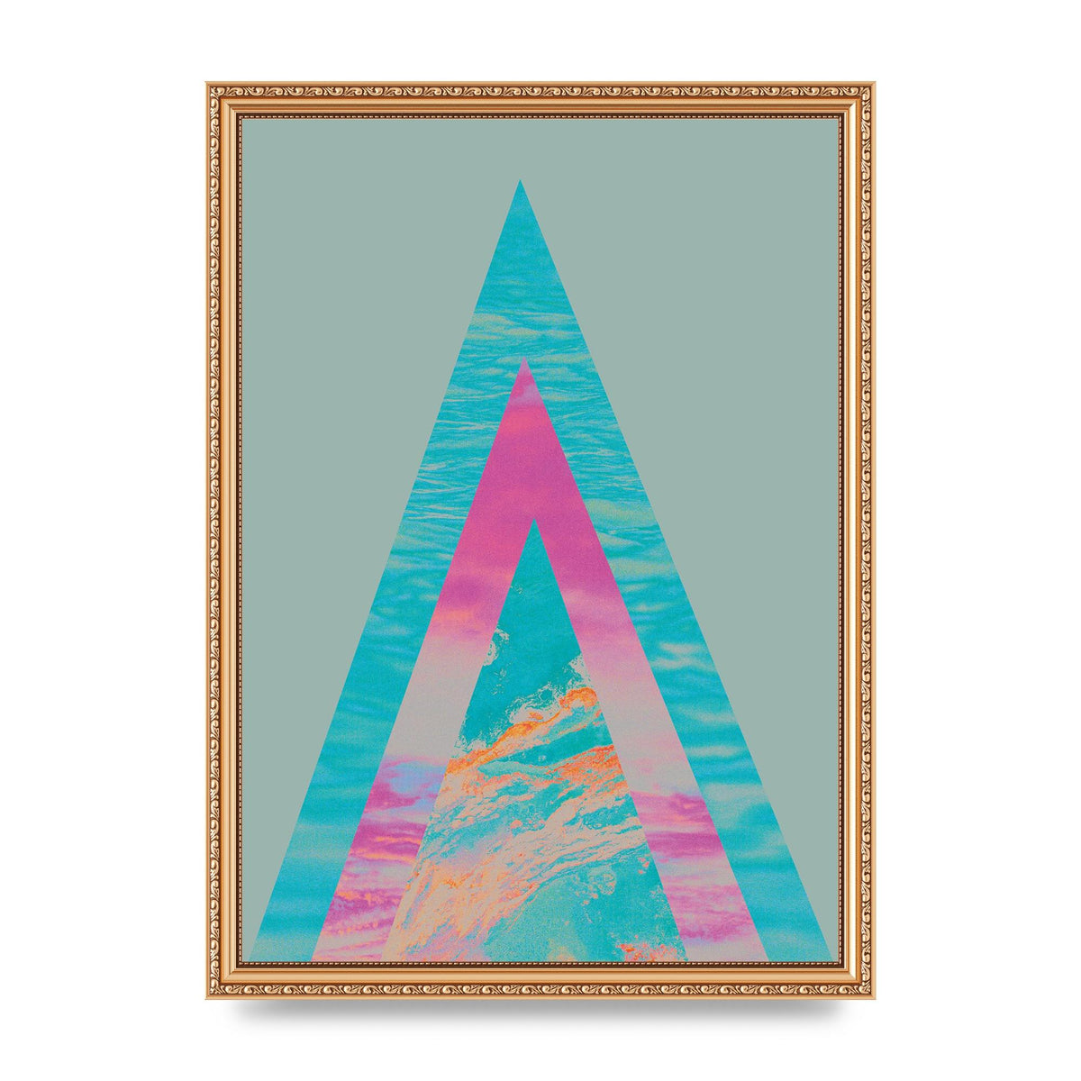 Abstract Colourful Pyramid Art For The Home - A3 framed