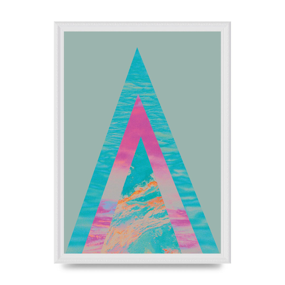 Abstract Colourful Pyramid Art For The Home - A3 framed