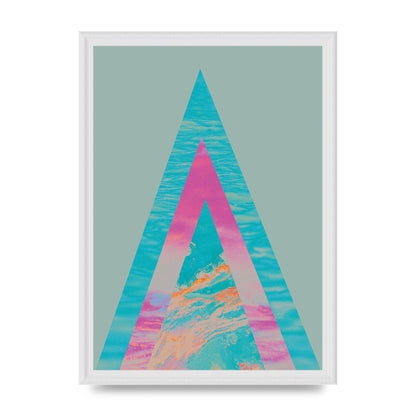 Abstract Colourful Pyramid Art For The Home - A3 framed