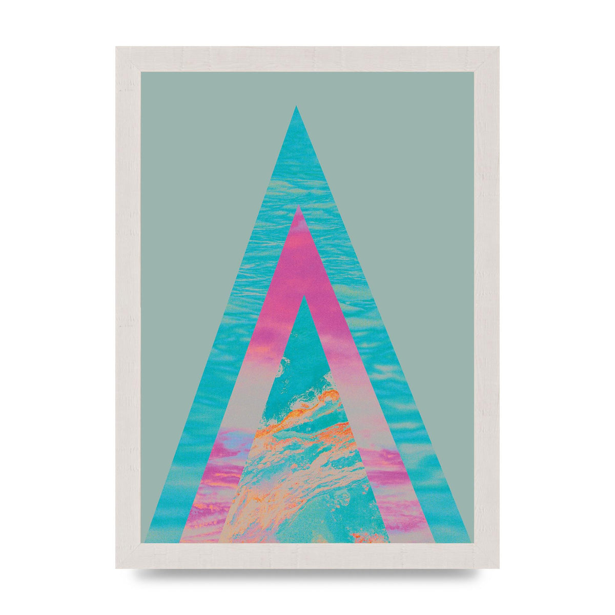 Abstract Colourful Pyramid Art For The Home - A4 framed