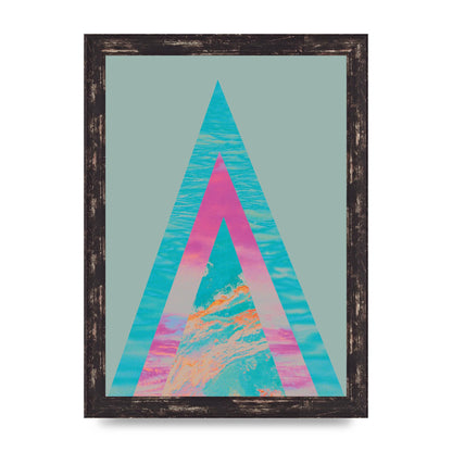 Abstract Colourful Pyramid Art For The Home - A4 framed